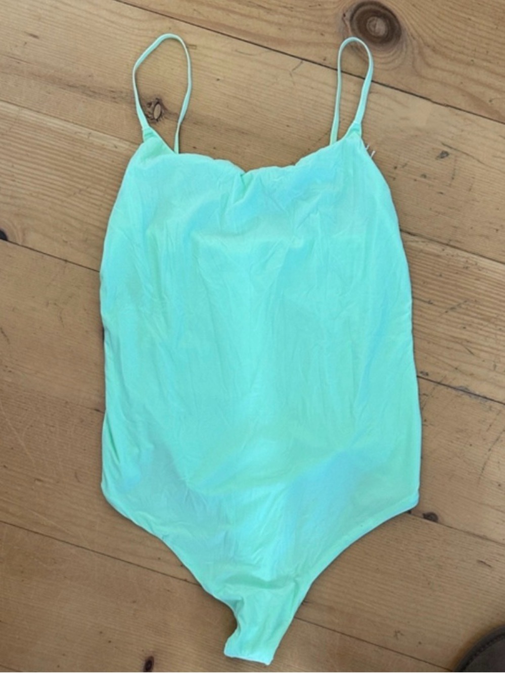 aerie light Lime Green Tank Bodysuit with Thin Straps. Size small.